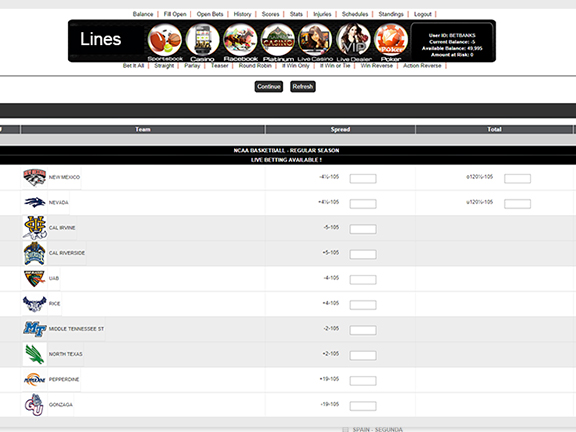 Sports Betting Software Screenshot 2