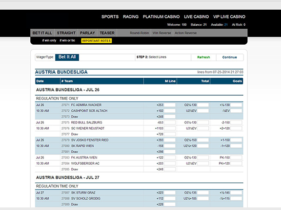 Sports Betting Software Screenshot 4